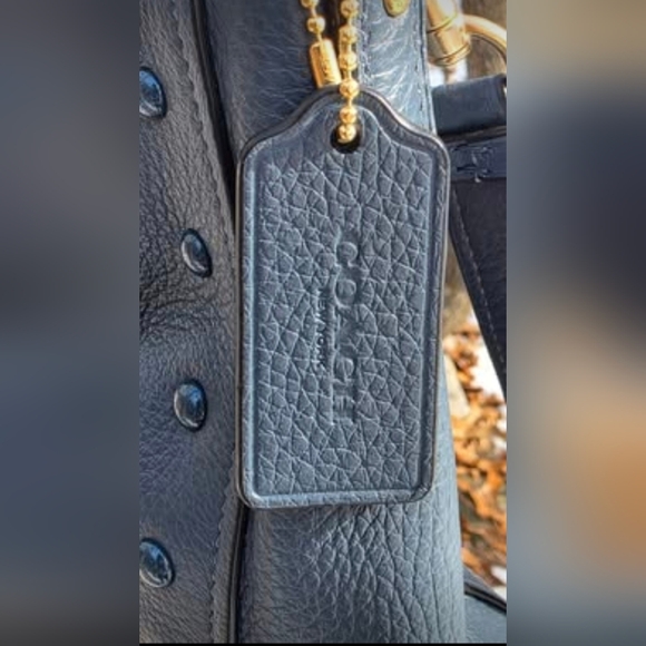 Coach Navy Blue Leather Hobo Bag - Picture 4 of 5